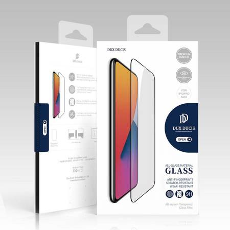 Dux Ducis 10D Tempered Glass wytrzymałe szkło hartowane 9H na cały ekran z ramką iPhone 12 Pro Max czarny (case friendly)