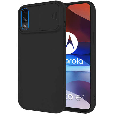 Etui MOTOROLA MOTO G60S Silikonowe z Osłoną na Aparat Nexeri Silicone Lens czarne	