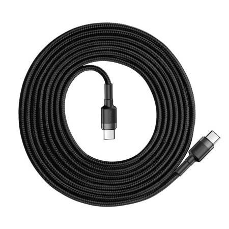 Kabel przewód BASEUS USB-C TYP C 3A 1M nylon Cafule PD 2.0 60W (20V 3A) szaro czarny