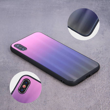 Nakładka Aurora Glass do Samsung Galaxy A32 5G / M32 5G różowo-czarna