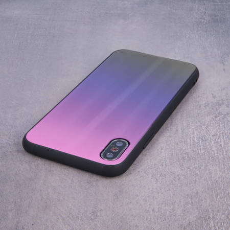 Nakładka Aurora Glass do Samsung Galaxy A71 różowo-czarna